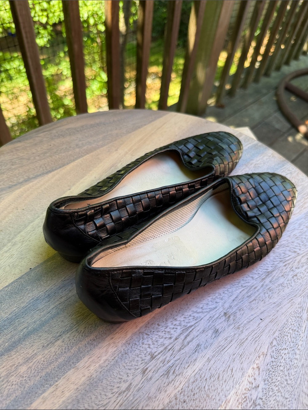 Sesto Meucci Woven Leather Flats in Dark Brown - Picture 7 of 16